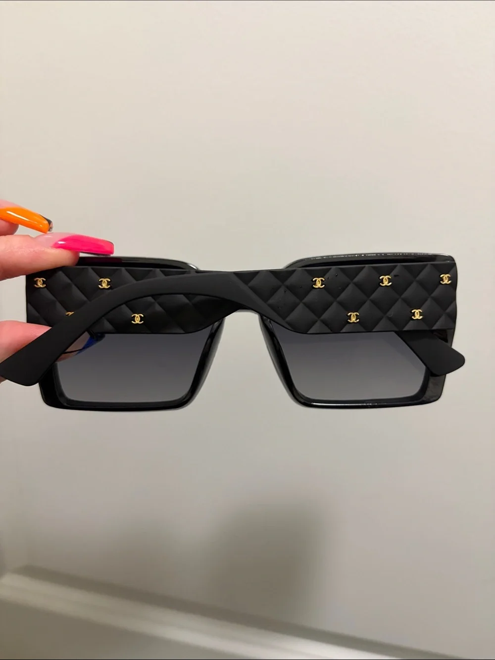 CC Brand New black with gold monogram sunglasses logo on lens!